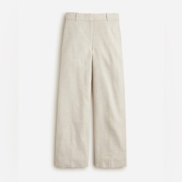 J Crew Petite Sydney pant in stretch linen blend BO806 P8 Ivory - Picture 1 of 7